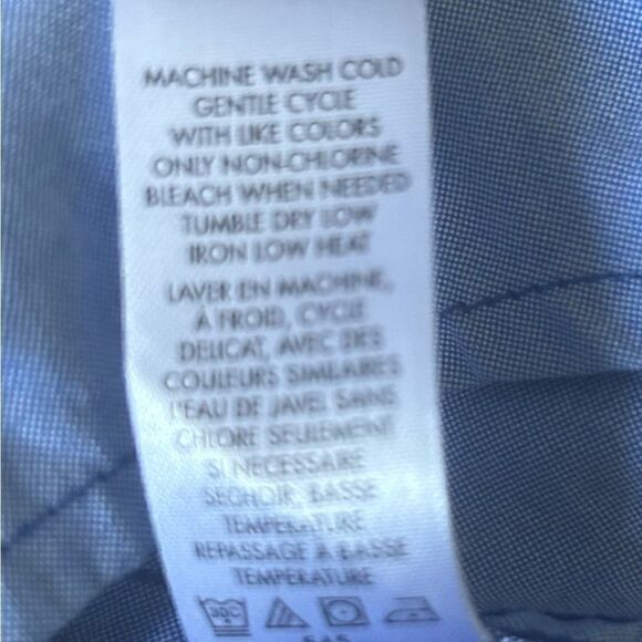 Calvin Klein Men’s Tri-Colored Blue Button Up Retro Body Fit Cotton Shirt Medium - Picture 7 of 7